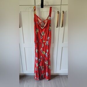 Eliza J Jumpsuit Womens 20W Red Floral Wide Leg Formal Wedding Guest NWT